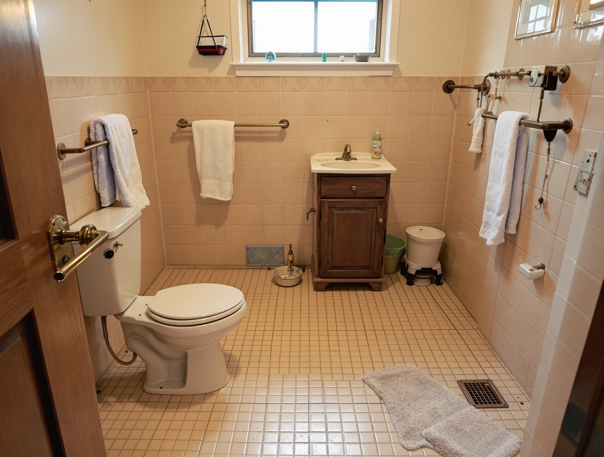 Before Marble-Look Primary Bath in Rockville Centre