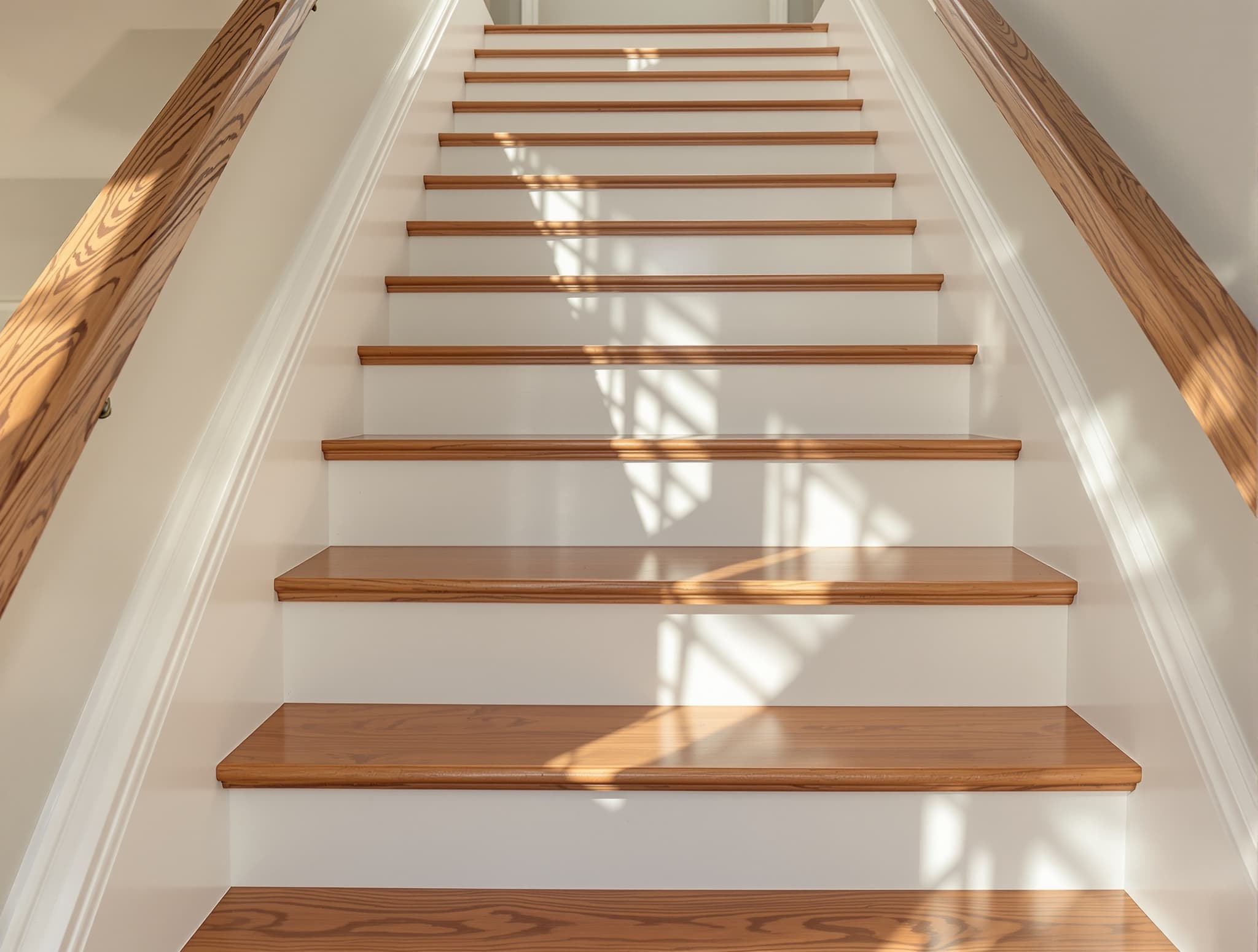 After Oak Treads + Painted Risers in Oceanside