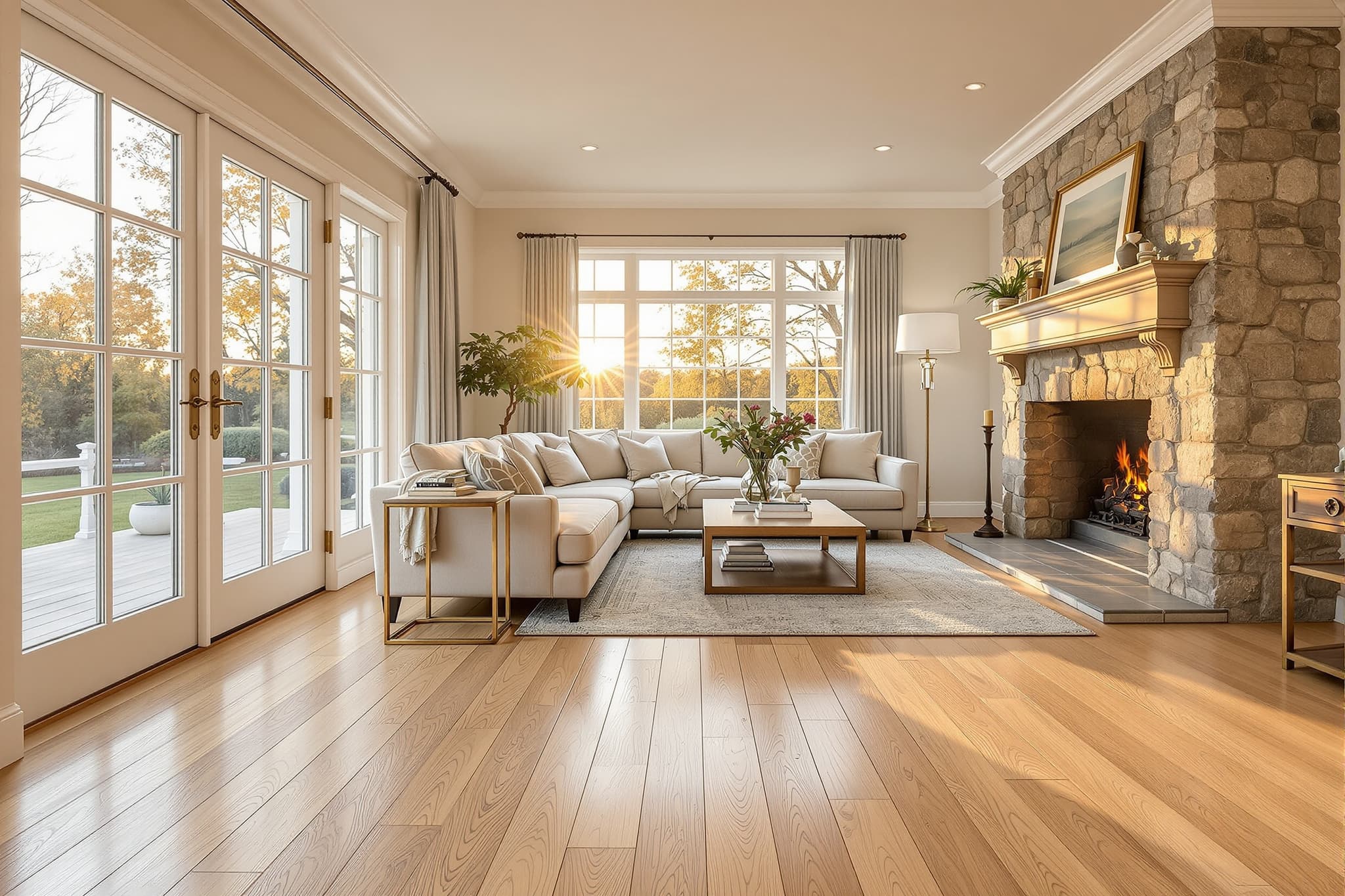 Wide plank white oak floor