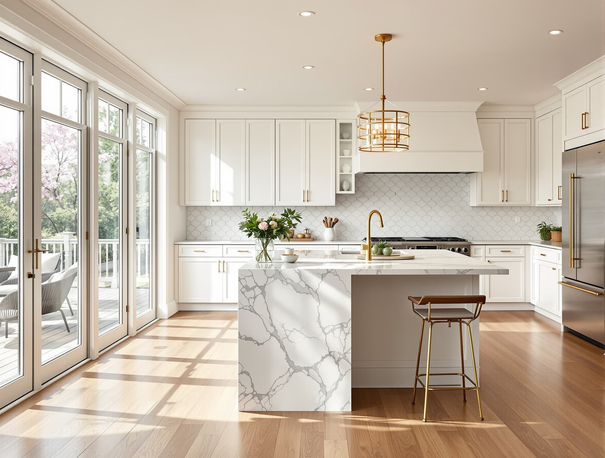 Marble-look porcelain bath